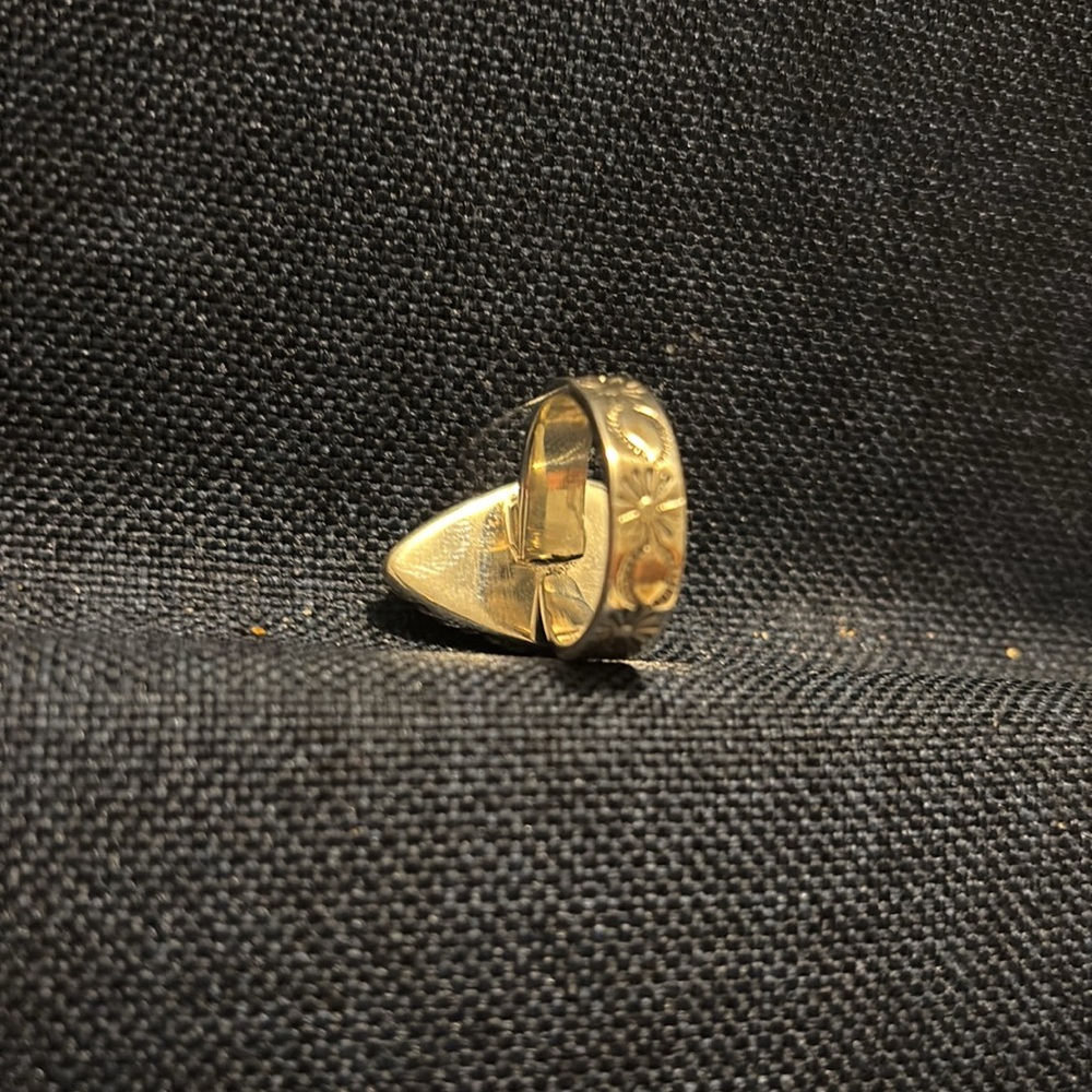 Sonoran gold turquoise ring sterling - Picture 4 of 7